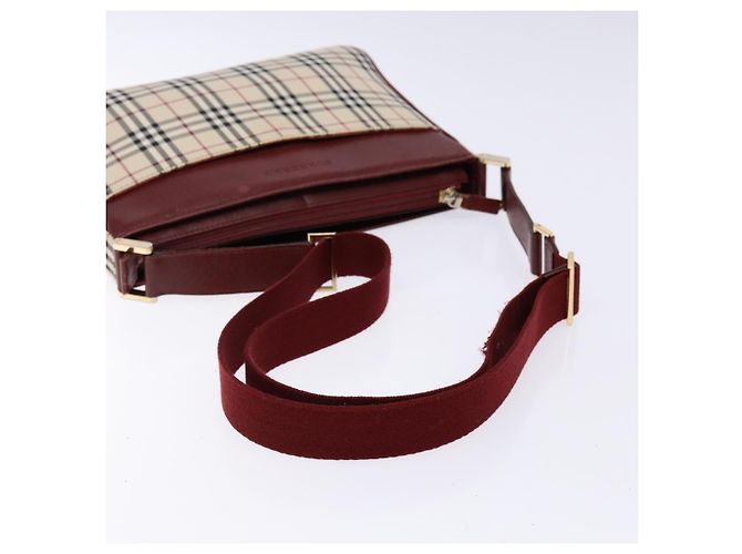 Burberry Borsa a Spalla Nova Check in Tela Beige Argento Autentica th6249 - vista 7