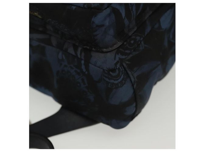 Zaino Valentino in nylon e pelle blu navy argento Auth bs28757 - vista 15