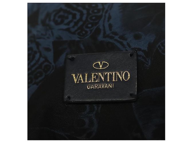 Zaino Valentino in nylon e pelle blu navy argento Auth bs28757 - vista 19