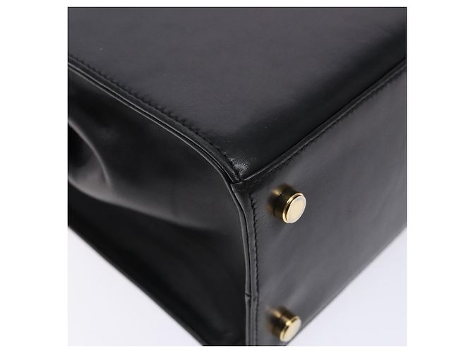 Borsa a Spalla Vala in Pelle Nera e Oro Salvatore Ferragamo Auth bs28484 Nero D'oro - vista 14