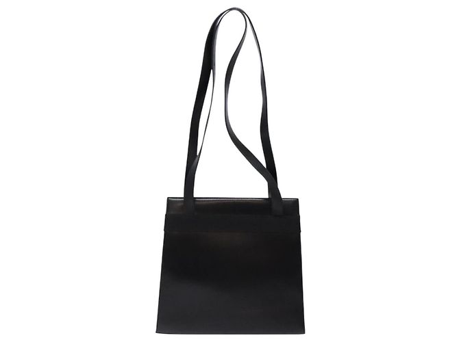 Borsa a Spalla Vala in Pelle Nera e Oro Salvatore Ferragamo Auth bs28484 Nero D'oro - vista 2