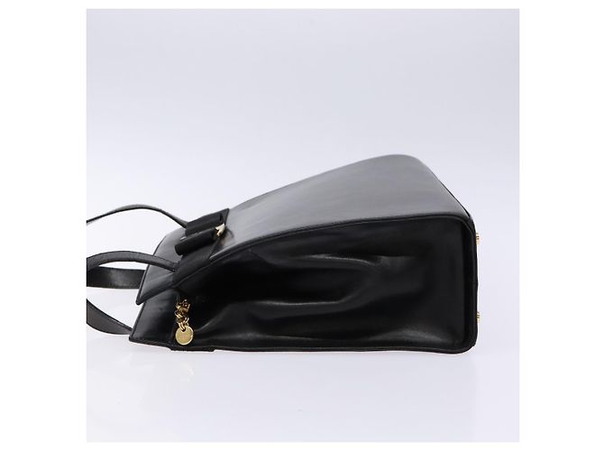 Borsa a Spalla Vala in Pelle Nera e Oro Salvatore Ferragamo Auth bs28484 Nero D'oro - vista 4