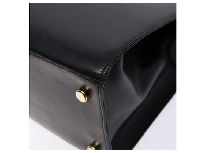 Borsa a Spalla Vala in Pelle Nera e Oro Salvatore Ferragamo Auth bs28484 Nero D'oro - vista 9