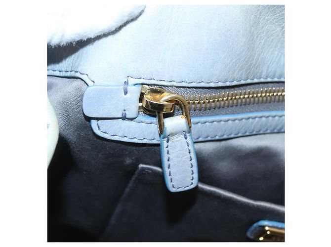 Miu Miu Handtasche aus Leder hellblau gold Auth 138164 Golden - Ansicht 17