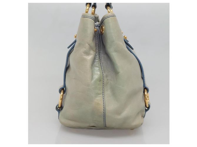 Miu Miu Handtasche aus Leder hellblau gold Auth 138164 Golden - Ansicht 4