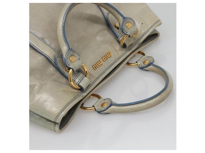 Miu Miu Handtasche aus Leder hellblau gold Auth 138164 Golden - Ansicht 6