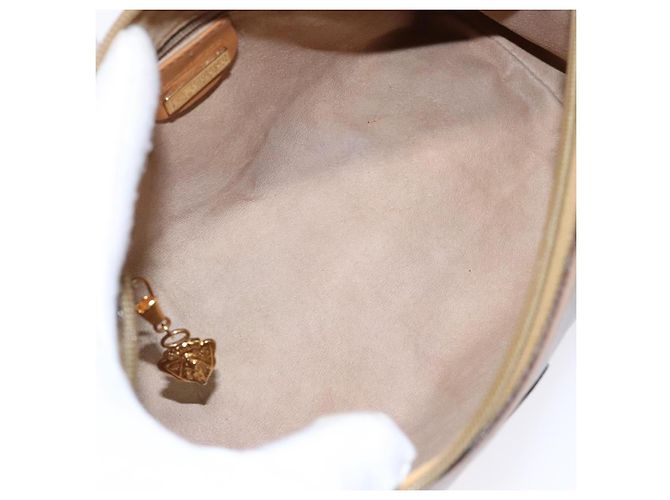Gucci Borsa a Spalla Micro GG Supreme PVC Beige Oro Auth bs28631 D'oro - vista 11