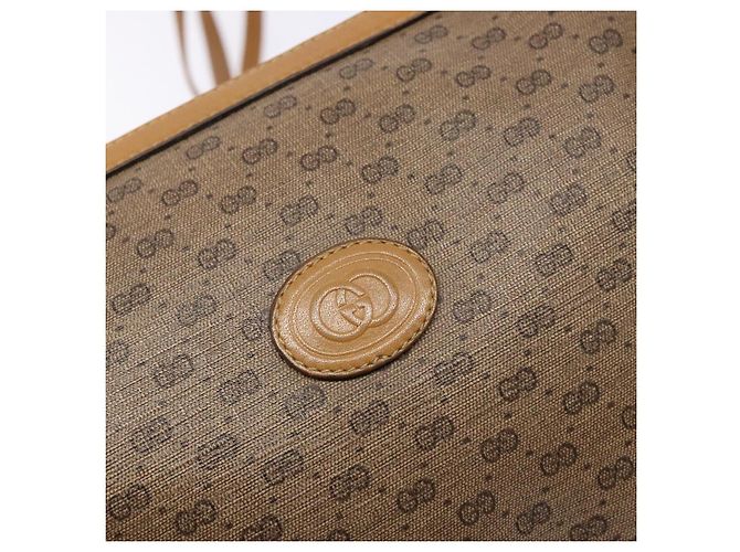 Gucci Borsa a Spalla Micro GG Supreme PVC Beige Oro Auth bs28631 D'oro - vista 17