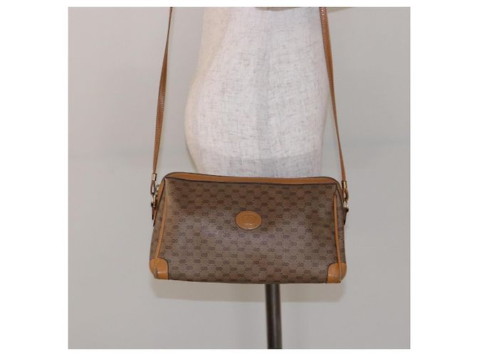 Gucci Borsa a Spalla Micro GG Supreme PVC Beige Oro Auth bs28631 D'oro - vista 22