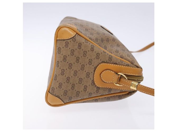 Gucci Borsa a Spalla Micro GG Supreme PVC Beige Oro Auth bs28631 D'oro - vista 3