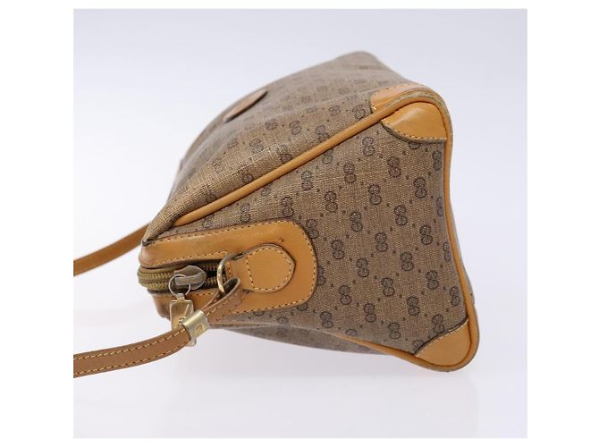 Gucci Borsa a Spalla Micro GG Supreme PVC Beige Oro Auth bs28631 D'oro - vista 4