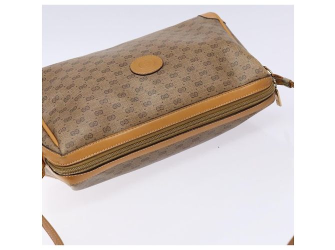 Gucci Borsa a Spalla Micro GG Supreme PVC Beige Oro Auth bs28631 D'oro - vista 6