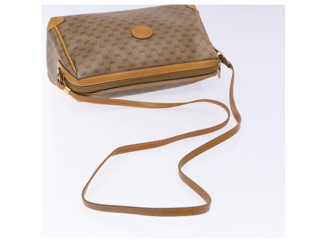 Gucci Borsa a Spalla Micro GG Supreme PVC Beige Oro Auth bs28631 D'oro - vista 7