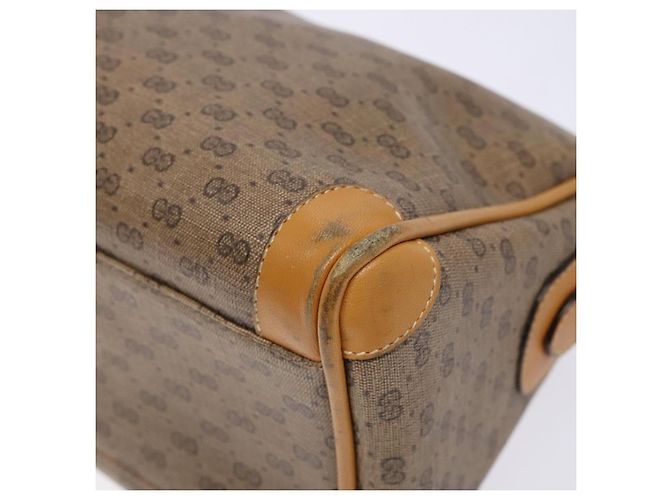 Gucci Borsa a Spalla Micro GG Supreme PVC Beige Oro Auth bs28631 D'oro - vista 9