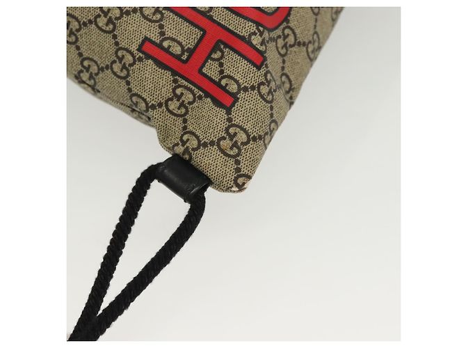 GUCCI GG Supreme Drawstring Backpack PVC Beige 473872 Auth BA4762 - view 10