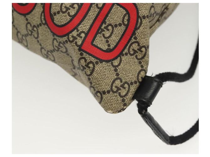 GUCCI GG Supreme Drawstring Backpack PVC Beige 473872 Auth BA4762 - view 15