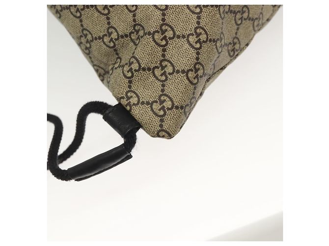 GUCCI GG Supreme Drawstring Backpack PVC Beige 473872 Auth BA4762 - view 16