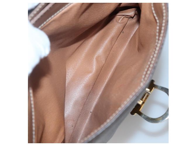 Céline Borsa a mano in tela Macadam CELINE in pelle PVC marrone oro Auth 135077 D'oro - vista 10