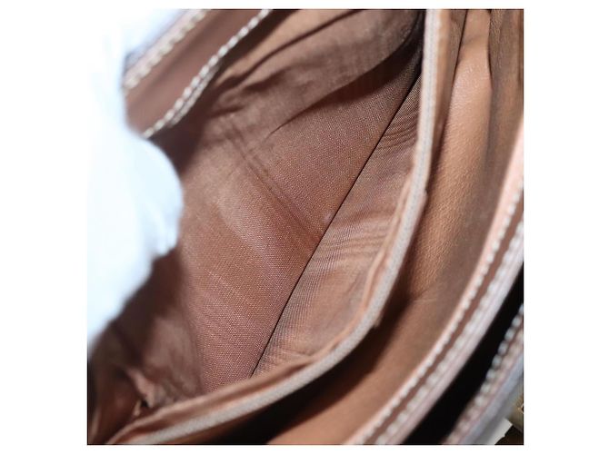 Céline Borsa a mano in tela Macadam CELINE in pelle PVC marrone oro Auth 135077 D'oro - vista 11