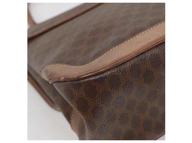 Céline Borsa a mano in tela Macadam CELINE in pelle PVC marrone oro Auth 135077 D'oro - vista 16