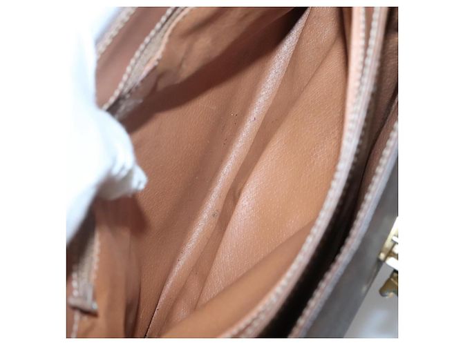 Céline Borsa a mano in tela Macadam CELINE in pelle PVC marrone oro Auth 135077 D'oro - vista 17