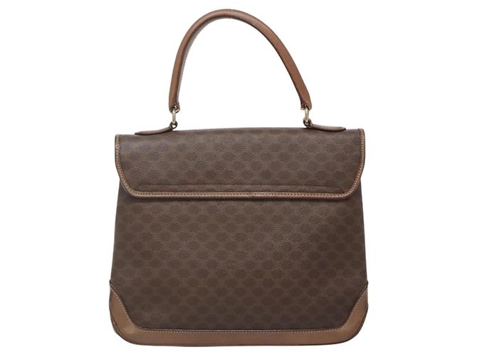 Céline Borsa a mano in tela Macadam CELINE in pelle PVC marrone oro Auth 135077 D'oro - vista 2