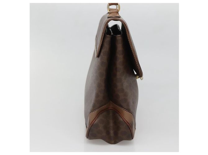 Céline Borsa a mano in tela Macadam CELINE in pelle PVC marrone oro Auth 135077 D'oro - vista 3