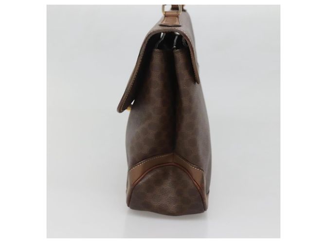 Céline Borsa a mano in tela Macadam CELINE in pelle PVC marrone oro Auth 135077 D'oro - vista 4