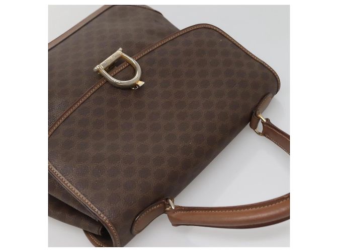 Céline Borsa a mano in tela Macadam CELINE in pelle PVC marrone oro Auth 135077 D'oro - vista 6