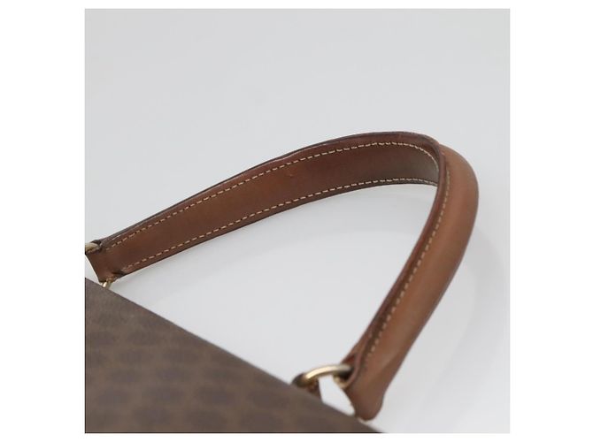 Céline Borsa a mano in tela Macadam CELINE in pelle PVC marrone oro Auth 135077 D'oro - vista 8