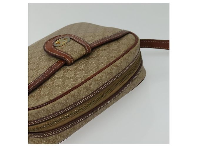 Céline Borsa a Spalla in Tela Macadam CELINE Beige Auth 138274 - vista 6
