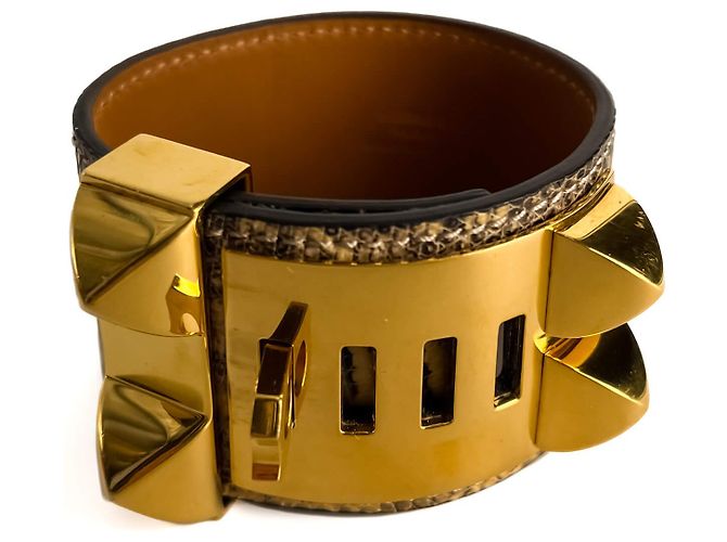 Hermès Collier de Chien 21 Ombre Bracciale in Pelle Esotica Lizard Bicolore Multicolore - vista 5