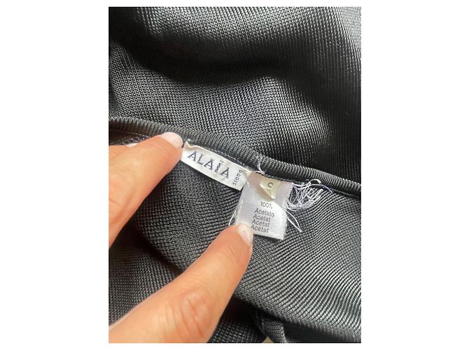 Alaïa Rockanzug Schwarz Acetat - Ansicht 12
