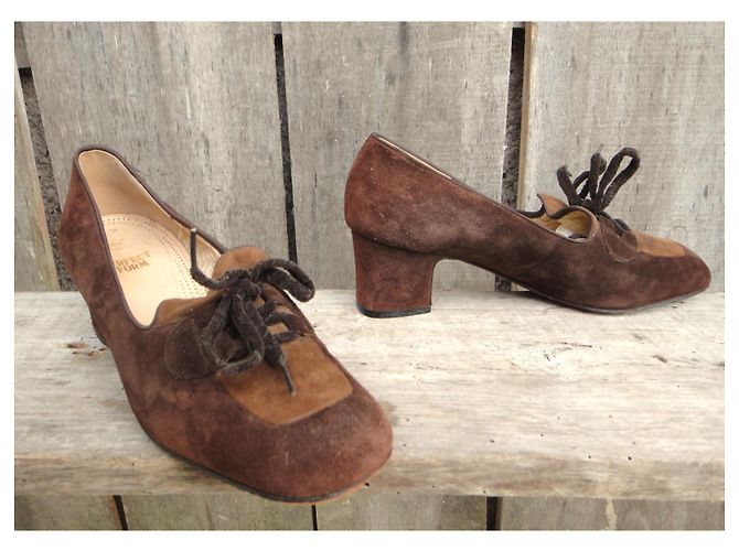 Autre Marque Ballerine in pelle di cervo marrone scuro - vista 2