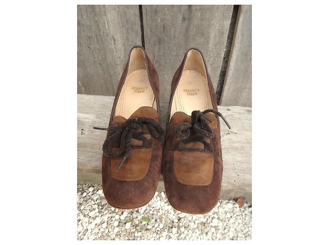 Autre Marque Ballerine in pelle di cervo marrone scuro - vista 4