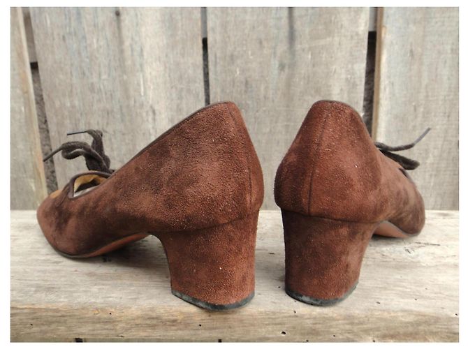 Autre Marque Ballerine in pelle di cervo marrone scuro - vista 5