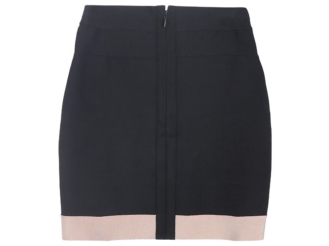 Herve Leger Mini-Bleistiftrock in Schwarz und Beige Rayon - Ansicht 2