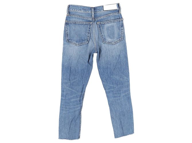 Jeans Slim-Fit de Cintura Alta Re/Done en Denim de Algodón Azul Azul claro - vista 2