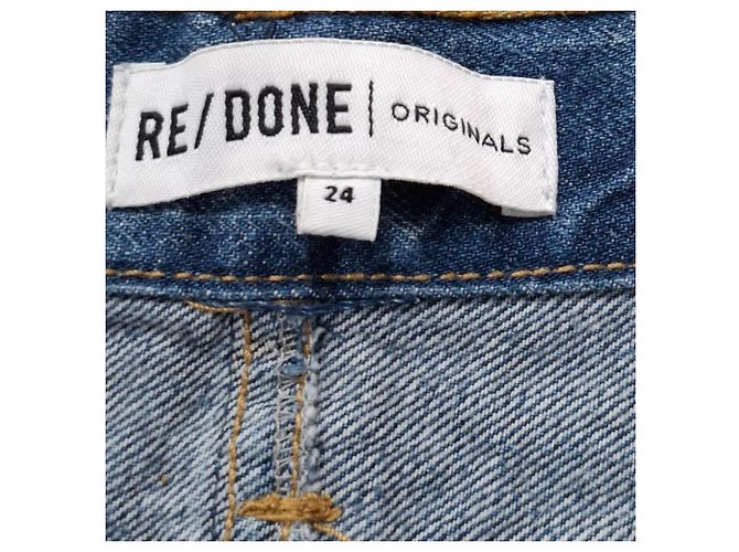 Jeans Slim-Fit de Cintura Alta Re/Done en Denim de Algodón Azul Azul claro - vista 3