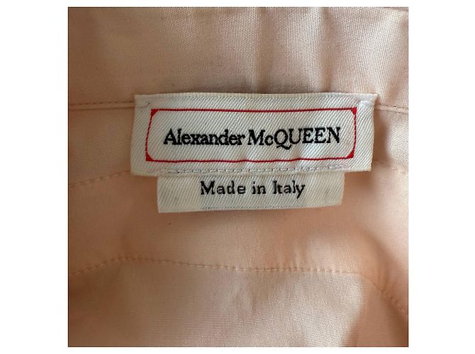 Camicia in popeline con imbracatura Alexander McQueen in cotone arancione Corallo - vista 4