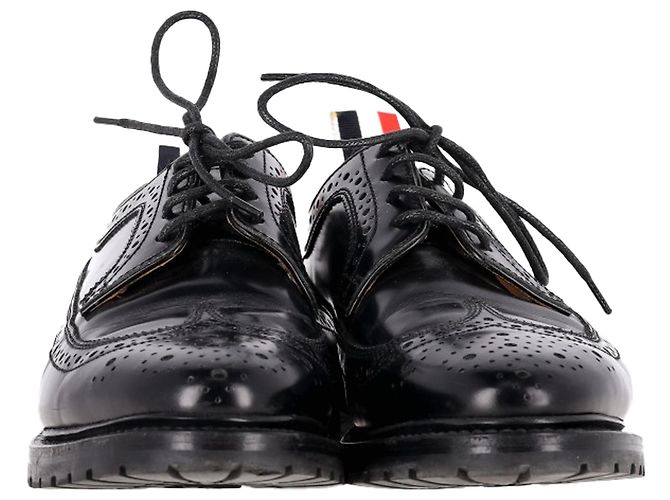 Brogues Longwing Classici Thom Browne in Pelle Nera Nero - vista 2