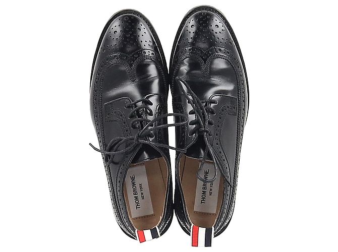 Brogues Longwing Classici Thom Browne in Pelle Nera Nero - vista 3