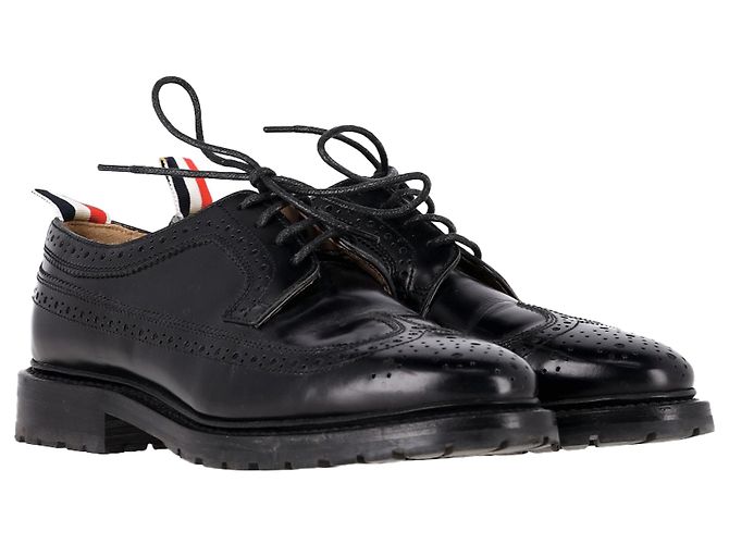 Brogues Longwing Classici Thom Browne in Pelle Nera Nero - vista 4
