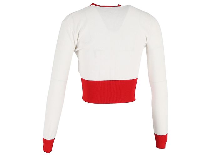 Timeless Weißer Baumwoll-Cardigan mit dem ikonischen CC-Logo von Chanel 2019 - Ansicht 5