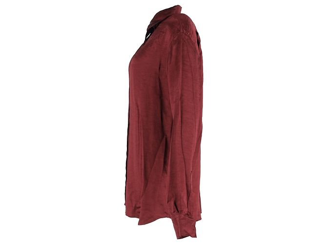 Camicia a maniche lunghe con bottoni Ann Demeulemeester in seta rossa - vista 2