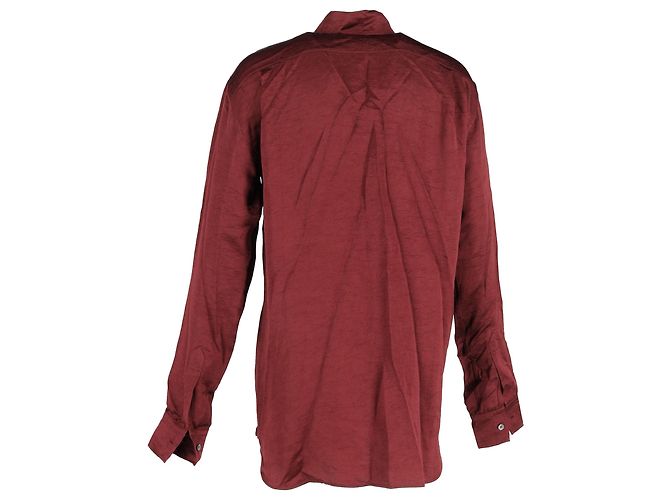 Camicia a maniche lunghe con bottoni Ann Demeulemeester in seta rossa - vista 3