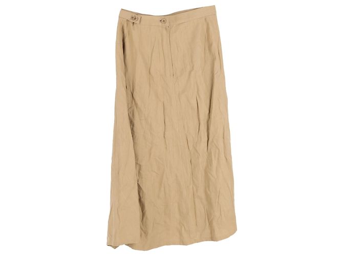 Falda midi A-Line en algodón marrón Yohji Yamamoto - vista 2