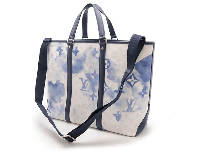 Borsa tote 2 in 1 Monogram Watercolor Louis Vuitton Bianco Blu - vista 2