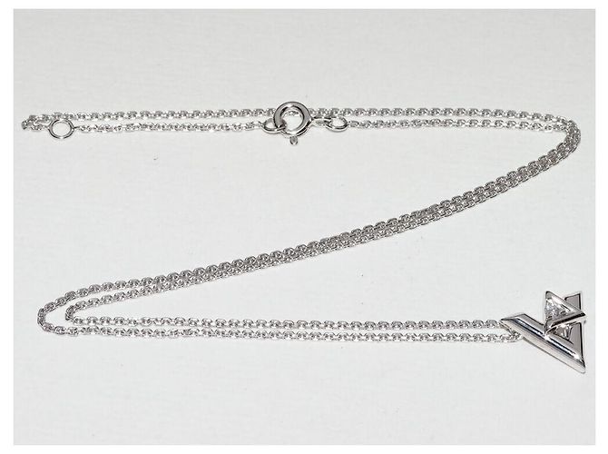 Collar Péndulo Louis Vuitton K18WG Volt One PM Q93806 Plata - vista 4
