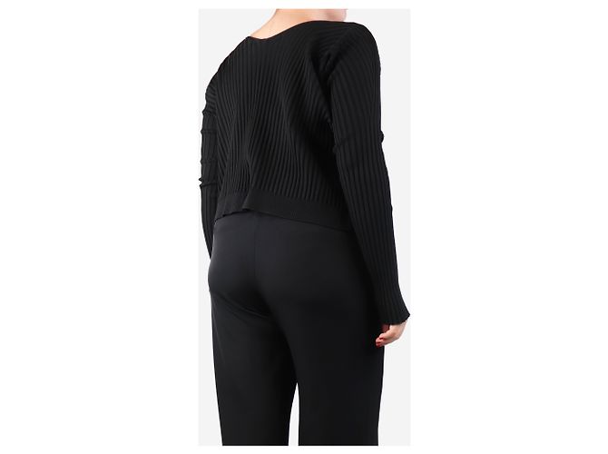 Jacquemus Schwarze gerippte cropped Strickjacke - Größe UK 14 - Ansicht 2